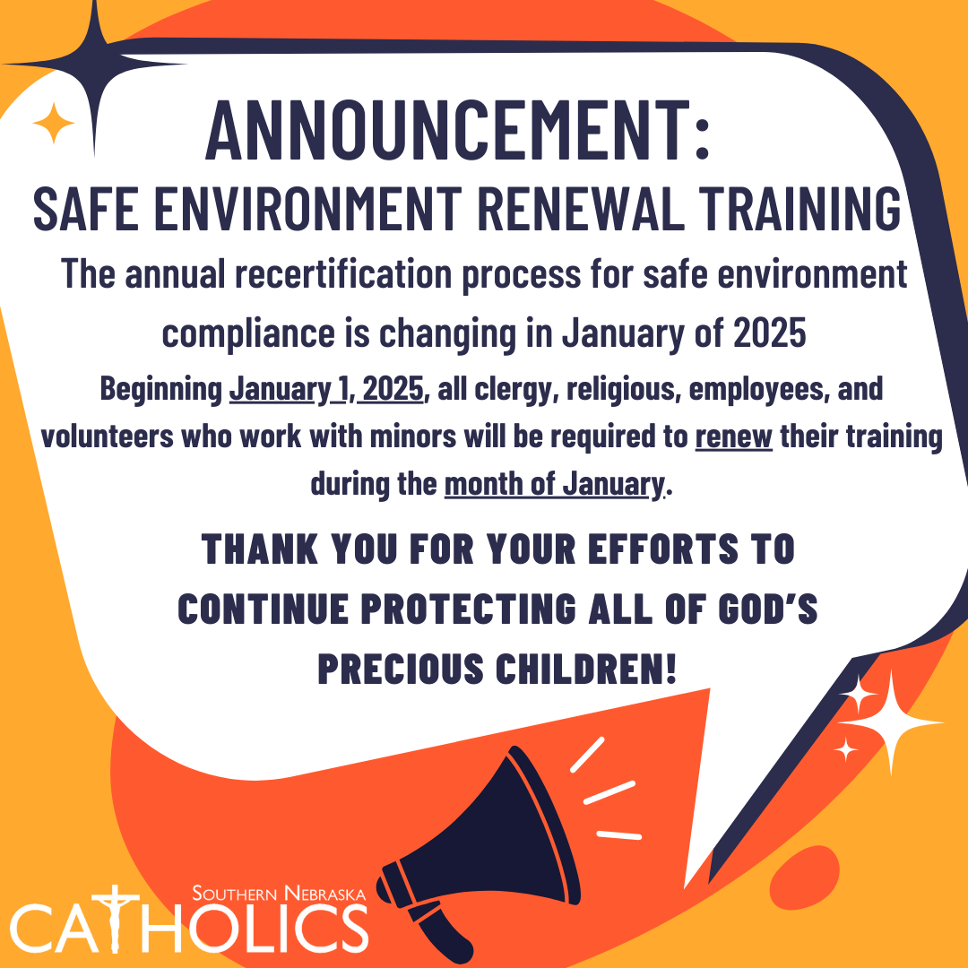 Safe Environment Renewal January 2025